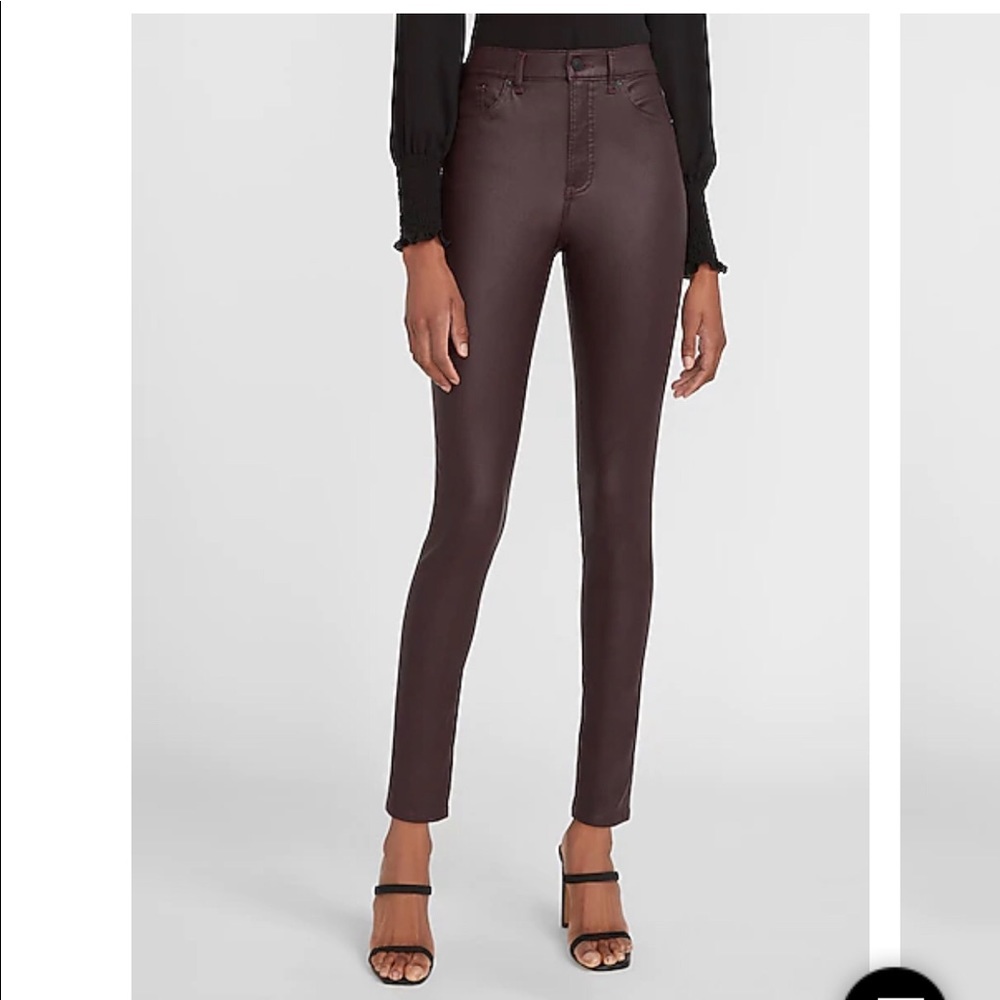 Express coated high rise jeans